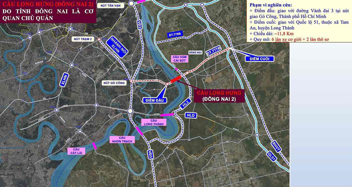 Chấp thuận nhà đầu tư đề xuất dự án cầu Đồng Nai 2 nối TPHCM