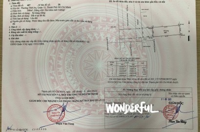 Bán đất mặt tiền Thới An Tam, quận 12, Tp Hcm